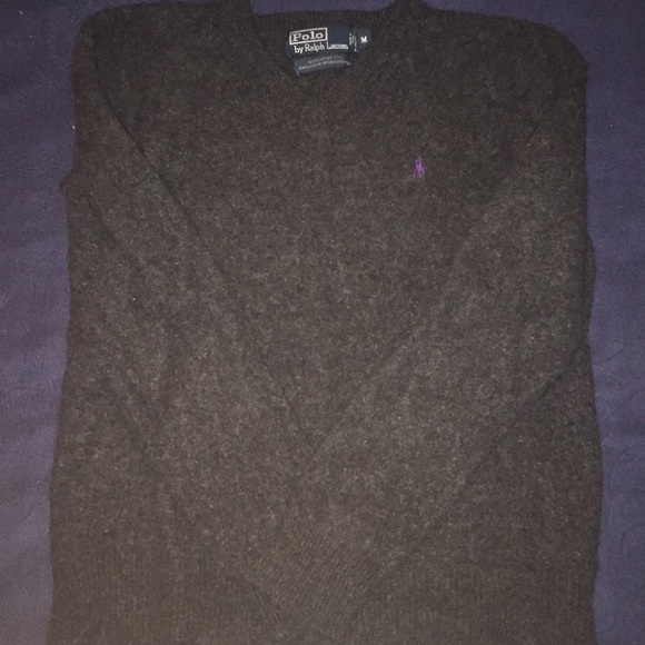 Grey Polo Lamb Wool Sweater - Picture 2 of 3